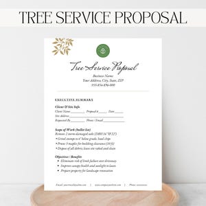 Tree Service Proposal Template | Editable Tree Removal & Trimming Estimate Form | Arborist Business Proposal | Instant Download