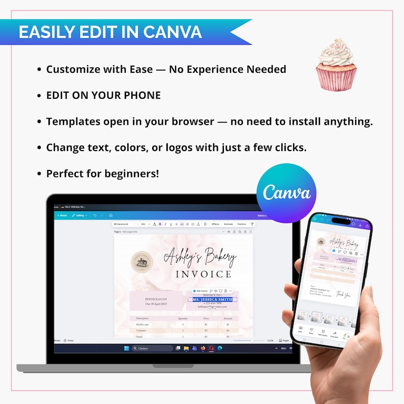 BAKERY BUSINESS FORMS – Editable Canva Templates for Cake Order Forms, Pricing Sheets, Invoices, and Bakery Business Documents image 10
