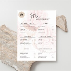 An image displaying a Bakery Price List Template, designed to help manage and showcase bakery products. This digital product image showcases a Price List Template Bakery, catering to the specific needs of bakeries and cake shops.