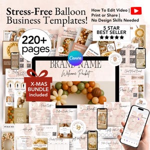 Balloon Business Branding Kit: Editable Canva Templates