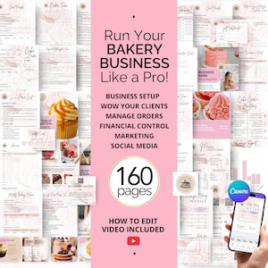 BAKERY BUSINESS FORMS – Editable Canva Templates for Cake Order Forms, Pricing Sheets, Invoices, and Bakery Business Documents
