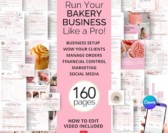 BAKERY BUSINESS FORMS – Editable Canva Templates for Cake Order Forms, Pricing Sheets, Invoices, and Bakery Business Documents