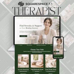 TRAUMA THERAPIST Website Template – Editable Squarespace Design for EMDR, Holistic Therapy, Counseling, Mental Health Coaches