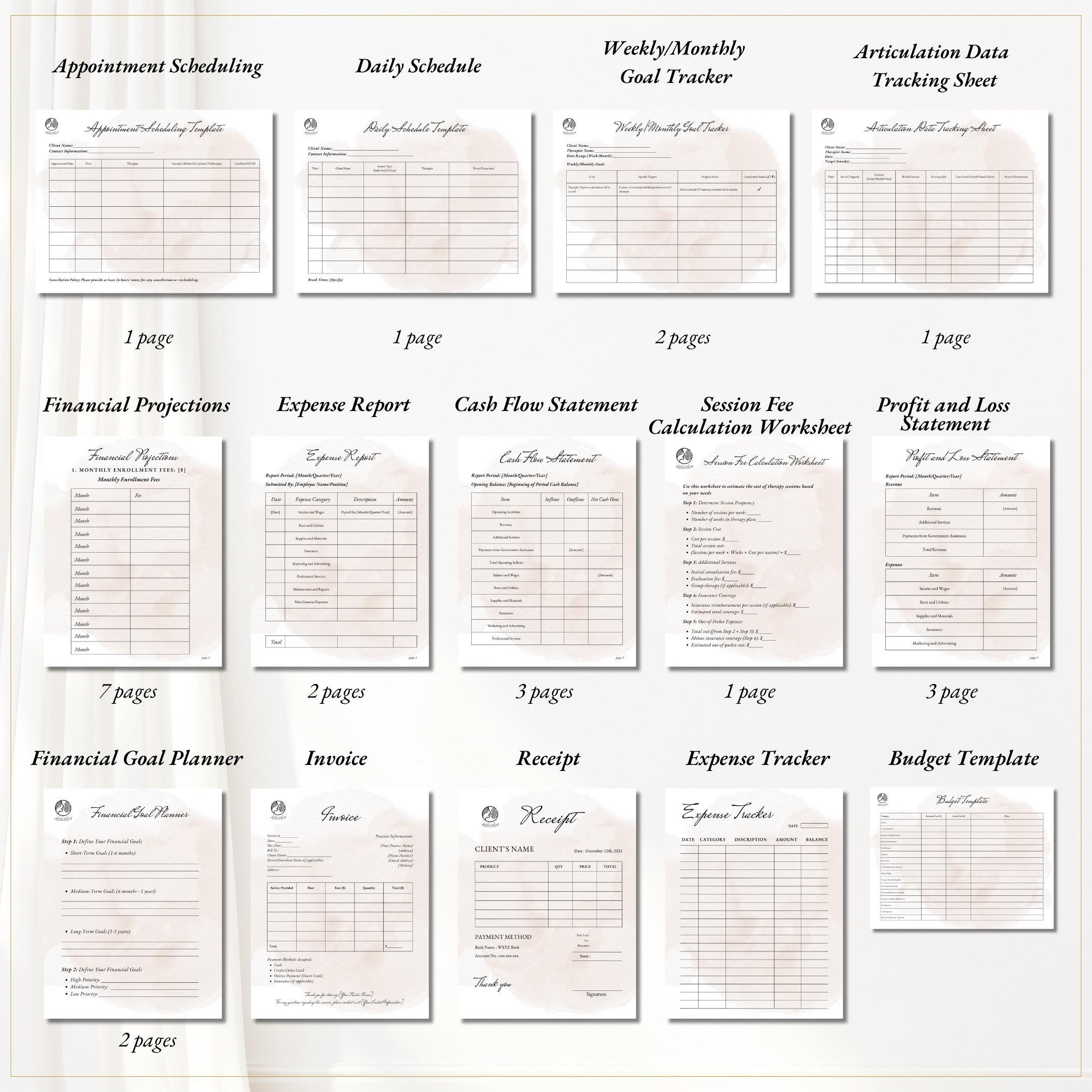 SPEECH THERAPY Forms Bundle – Editable SLP Templates for Speech ...
