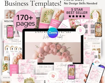 BALLOON BUSINESS BUNDLE, Balloon Order Form, Balloon Artist Contract Template, Balloon Business Cards, Balloon Garland Price Sheet Canva