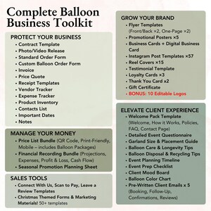 Canva editable balloon order forms and brand kit for balloon decorators and party planners looking to streamline operations.
