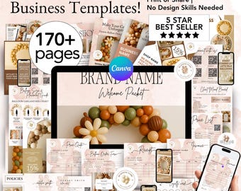 Balloon Business Branding Kit: Canva Templates (Editable)
