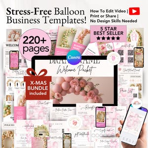 BALLOON BUSINESS BUNDLE, Balloon Order Form, Balloon Artist Contract Template, Balloon Business Cards, Balloon Garland Price Sheet Canva