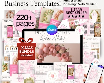 BALLOON BUSINESS BUNDLE, Balloon Order Form, Balloon Artist Contract Template, Balloon Business Cards, Balloon Garland Price Sheet Canva