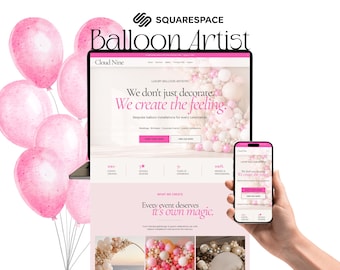BALLOON BUSINESS WEBSITE Template – Squarespace Design for Balloon Decorators, Party Planners, Event Stylists & Balloon Artists