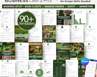 LANDSCAPE BUSINESS FORMS - Landscaping Templates for Lawn Care, Landscaping Business Bundle, Landscaping Services Marketing Branding Kit