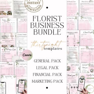 FLORIST TEMPLATES BUNDLE – Business Card, Logo Design, Order Form, Flyer, Planner & Business Plan for Floral Designers and Flower Shops