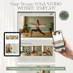 YOGA WEBSITE TEMPLATE – Editable Squarespace 7.1 Design for Yoga Studios, Instructors, Wellness Coaches & Mindfulness Retreat Brands