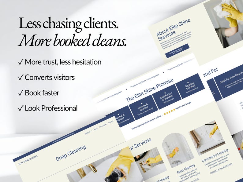 SQUARESPACE TEMPLATE for CLEANING Business – Editable Website for ...