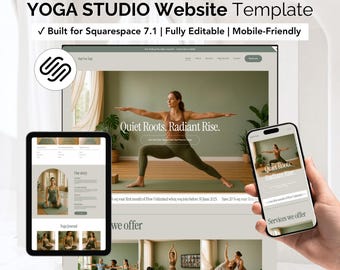 YOGA WEBSITE TEMPLATE - Bearbeitbares Squarespace 7.1 Design für Yoga-Studios, Ausbilder, Wellness-Coaches & Mindfulness-Retreat-Marken