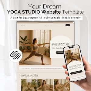 ヨガスタジオSQUARESPACEテンプレート – ヨガインストラクターとピラティスのための編集可能なウェブサイトデザイン