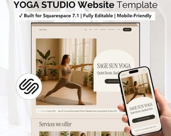 YOGA STUDIO SQUARESPACE Template - Bearbeitbares Website-Design für Yogalehrer & Pilates