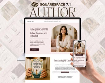 AUTHOR WEBSITE TEMPLATE – Editable Squarespace Design for Writers, Novelists & Self-Published Authors | Mobile-Friendly Author Website