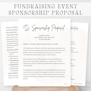 SPONSORSCHAPSVOORSTEL voor FONDSENWERVING. Sjabloon voor voorstel voor sponsoring van fondsenwervende evenementen. Sponsoring van evenementen. Bewerkbare sponsorpitch