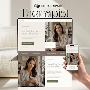 Traumaterapeut webbplatsmall för Squarespace 7.1, EMDR-rådgivare privatpraktik webbplats, redigerbar mental hälsodesign