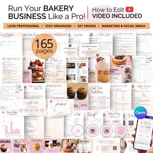 COTTAGE BAKERY BRANDING Kit – Editable Canva Templates for Home Bakers, Custom Logo, Order Forms, Pricing Sheets & Thank You Cards