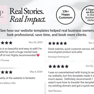 Cleaning service Squarespace website template featuring client testimonials and five-star reviews to build trust and credibility. Designed for cleaning business owners who want a professional website that converts visitors into booked clients with strong social proof and clear calls to action.
