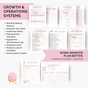 Printable bakery finance templates including recipe cost calculator, cash flow statement, expense tracker, profit and loss sheet, and annual sales tracker. Designed for home bakers and cake businesses wanting accurate pricing and financial organization