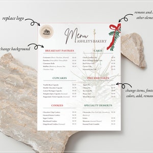 An image displaying a Bakery Price List Template, designed to help manage and showcase bakery products. This digital product image showcases a Price List Template Bakery, catering to the specific needs of bakeries and cake shops.