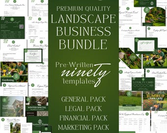 LANDSCAPING BUSINESS BUNDLE, Landscaping Business Cards Template, Landscaping Business Flyer, Landscaping Agreement, Landscaping Estimate