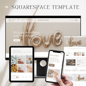 BALLOON BUSINESS WEBSITE Template – Squarespace Design for Balloon Decorators, Party Planners, Event Stylists & Balloon Artists