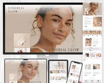 SQUARESPACE TEMPLATE SKINCARE, Squarespace Website Template, Beauty Website Template Design, Modern Squarespace Template 71