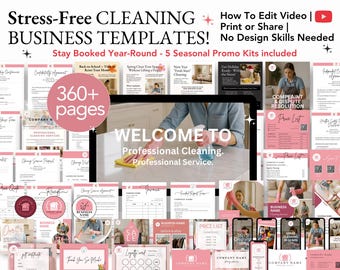 Cleaning Business Bundle - Editable Cleaning Service Forms, Cleaning Service Agreement, Cleaning Company Starter Pack, Cleaning Branding Kit