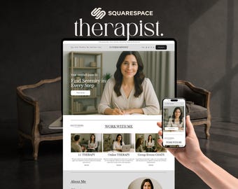 SZABLON TERAPEUTY SQUARESPACE – Edytowalny projekt witryny terapeutycznej, szablon witryny dla coachów życiowych i specjalistów ds. dobrego samopoczucia | Przyjazny dla urządzeń mobilnych