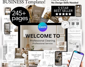 CLEANING SERVICE BUNDLE, Cleaning Service Agreement, Cleaning Service Intake Form, Cleaning Company Business Cards, Cleaning Business Bundle