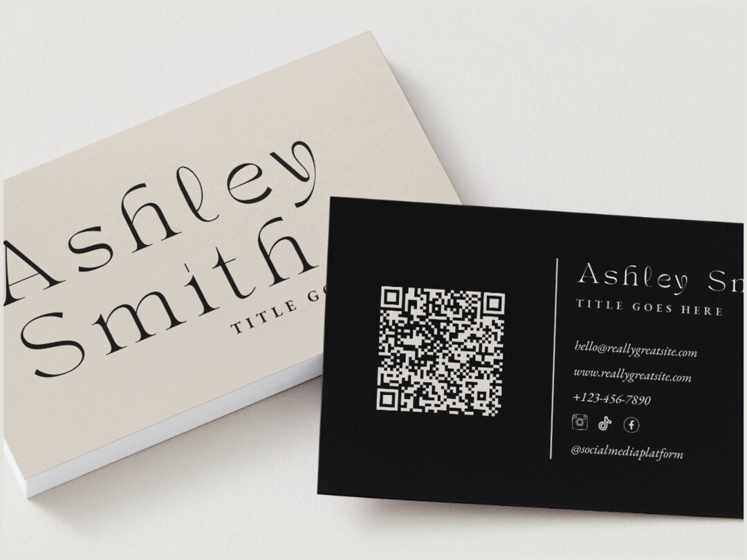REAL ESTATE Business Cards With QR Code Realtor Business Etsy