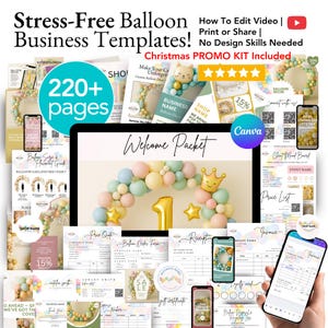 Formulario de pedido de GLOBOS MULTICOLOR: plantilla editable de Canva para artistas de globos, organizadores de fiestas, presupuestos, facturas y pedidos de clientes.