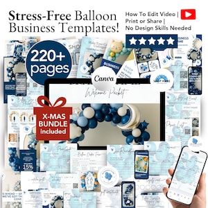 BALLONBUSINESS BUNDEL - bewerkbaar ballonmenu, ballonbestelformulier, ballon-zakelijke sjablonen, ballon-zakelijke formulieren