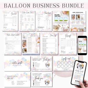 Formulário de pedido de BALÃO MULTICOLORIDO – Modelo Canva editável para artistas de balões, planejadores de festas, orçamentos, faturas e pedidos de clientes