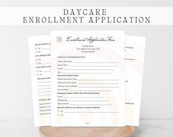 DAYCARE ENROLLMENT FORM. Childcare Enrollment Application Form. Daycare Center Intake Form. Child Registration Form. Pre-K Application Form