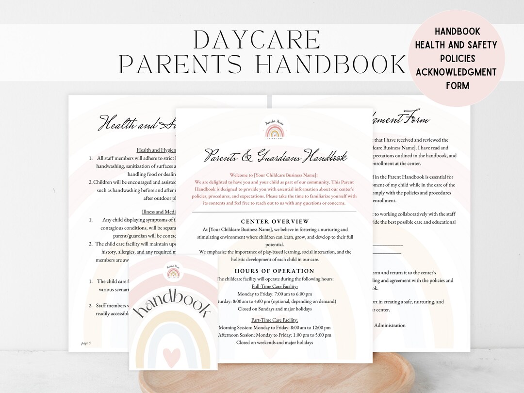 DAYCARE PARENTS HANDBOOK, Childcare Parents and Guardians Handbook