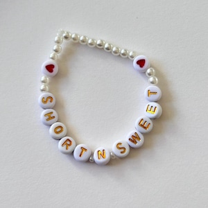 short n sweet sabrina carpenter inspired handmade beaded bracelet