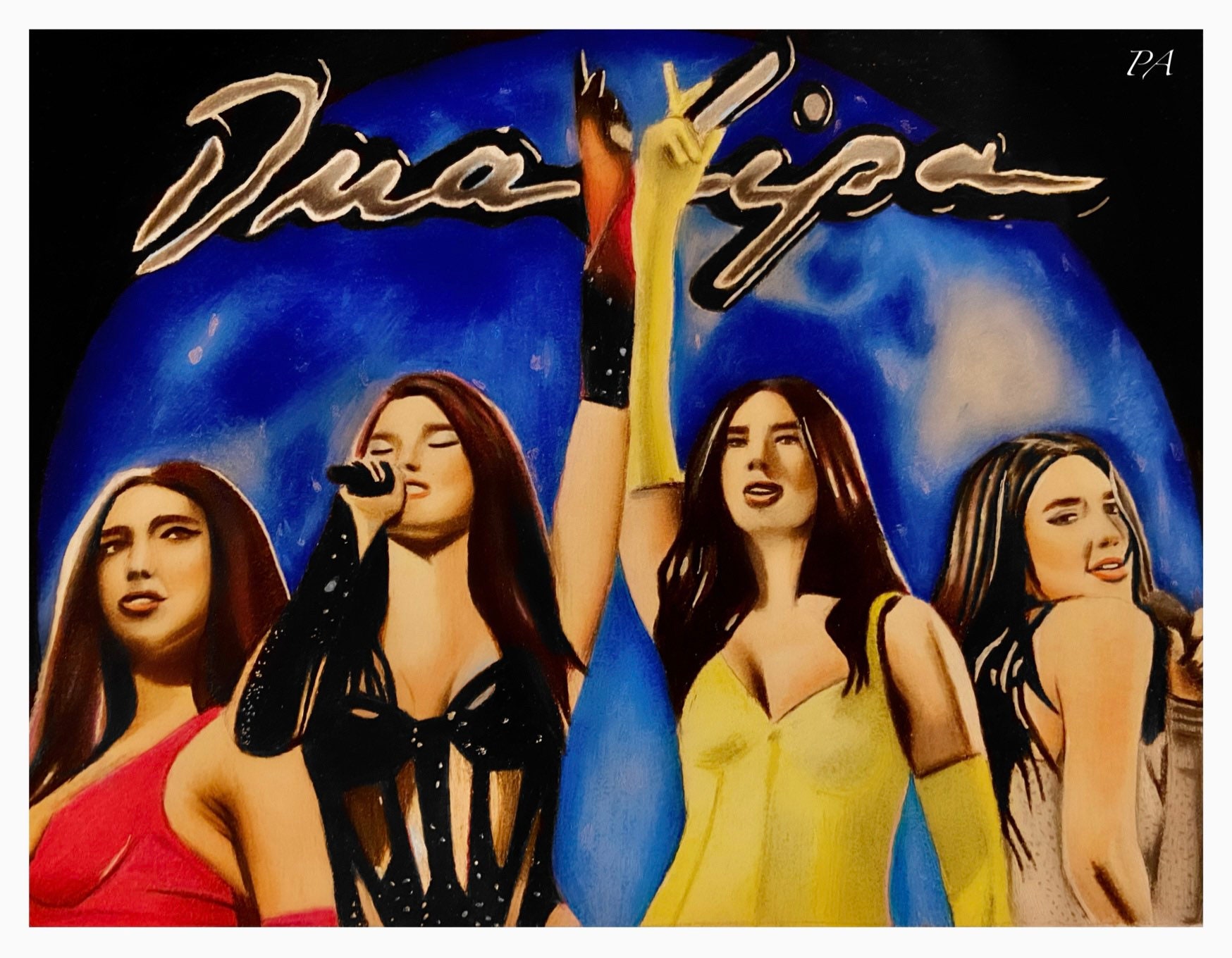 Dua Lipa Future Nostalgia Tour Hand Drawn Poster Print Etsy UK
