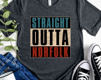 Straight Outta Norfolk Shirt, Virginia Hometown Tee