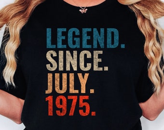 Legende seit Juli 1975, Geburtstagsshirt, Geburtstags-T-Shirts, Geburtstagsgeschenk, 1975, Vintage 1975, Juli 1975, 49. Geburtstagsshirt, 49. Geburtstagsgeschenk