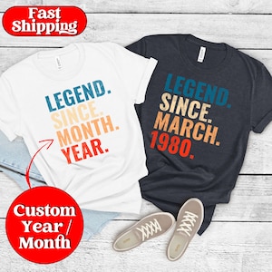Legend Since 1980 Shirt, 50th Birthday Gift, Custom birthday shirt, Birthday Gift for Him, 50th Birthday Shirt, Personalized Birthday Tshirt