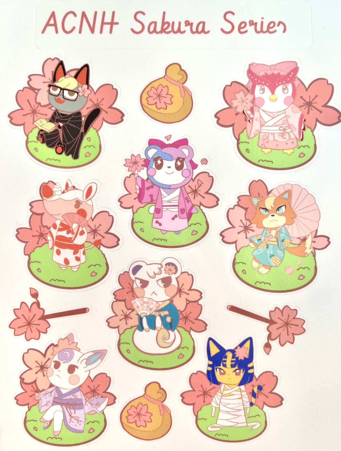 ACNH vinyl sticker sheet Animal Crossing Stickers AC Cherry Etsy
