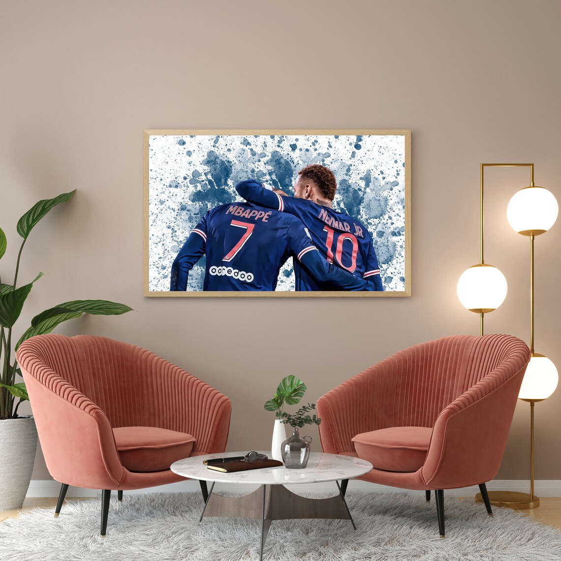 Neymar und Mbappe Farbe Splatter Posterdruck | Etsy