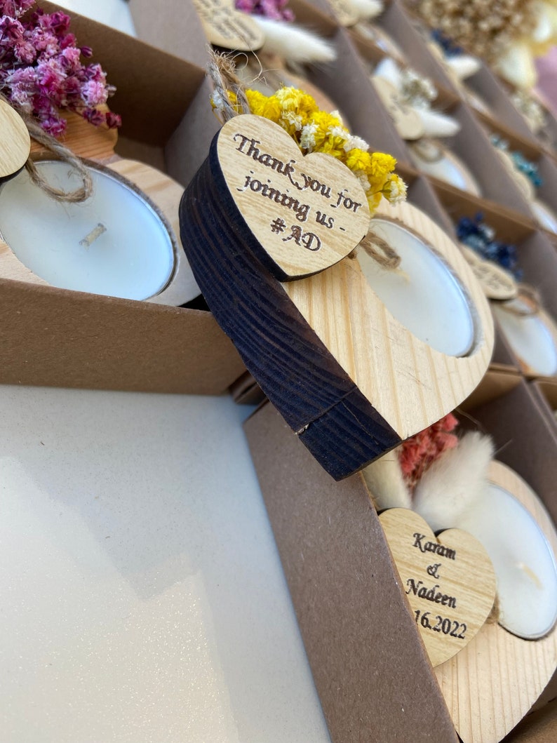 Personalized Wedding Shower Favors Rustic Tealight Holder Etsy