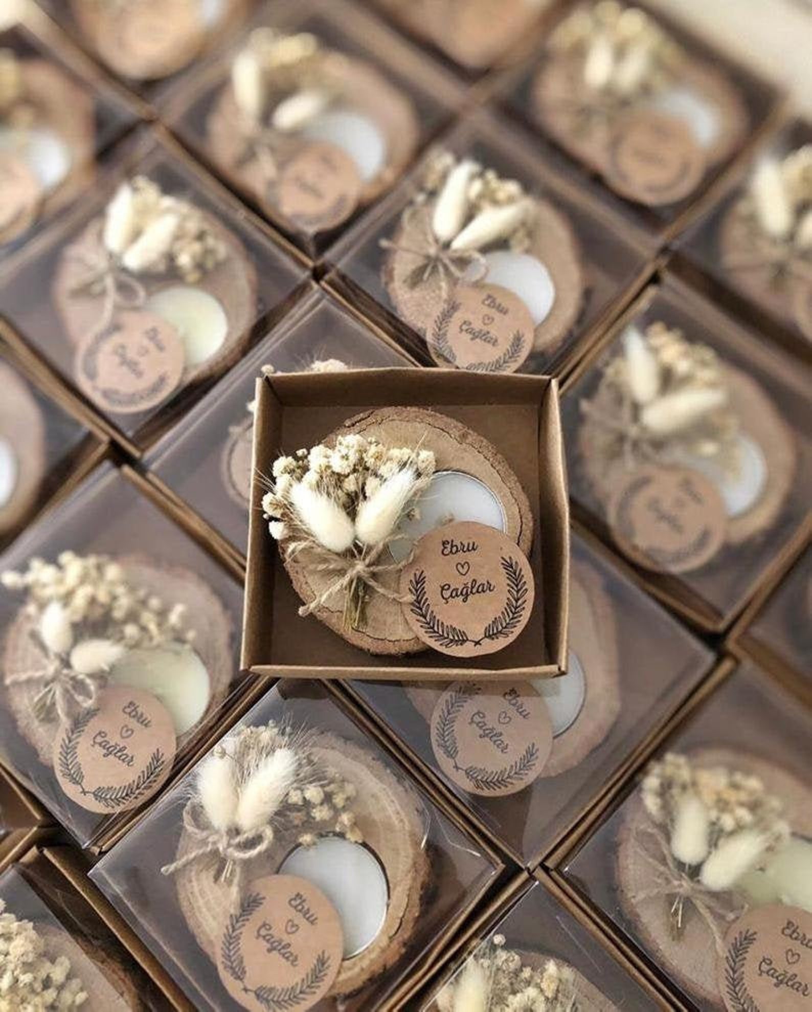 Personalized Wedding shower favors rustic tealight holder Etsy