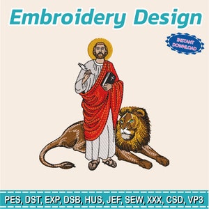 Embroidery Design / SAN MARCOS LEON / Religious Embroidery / Catholic Church / Saints / Embroidery file has been tested